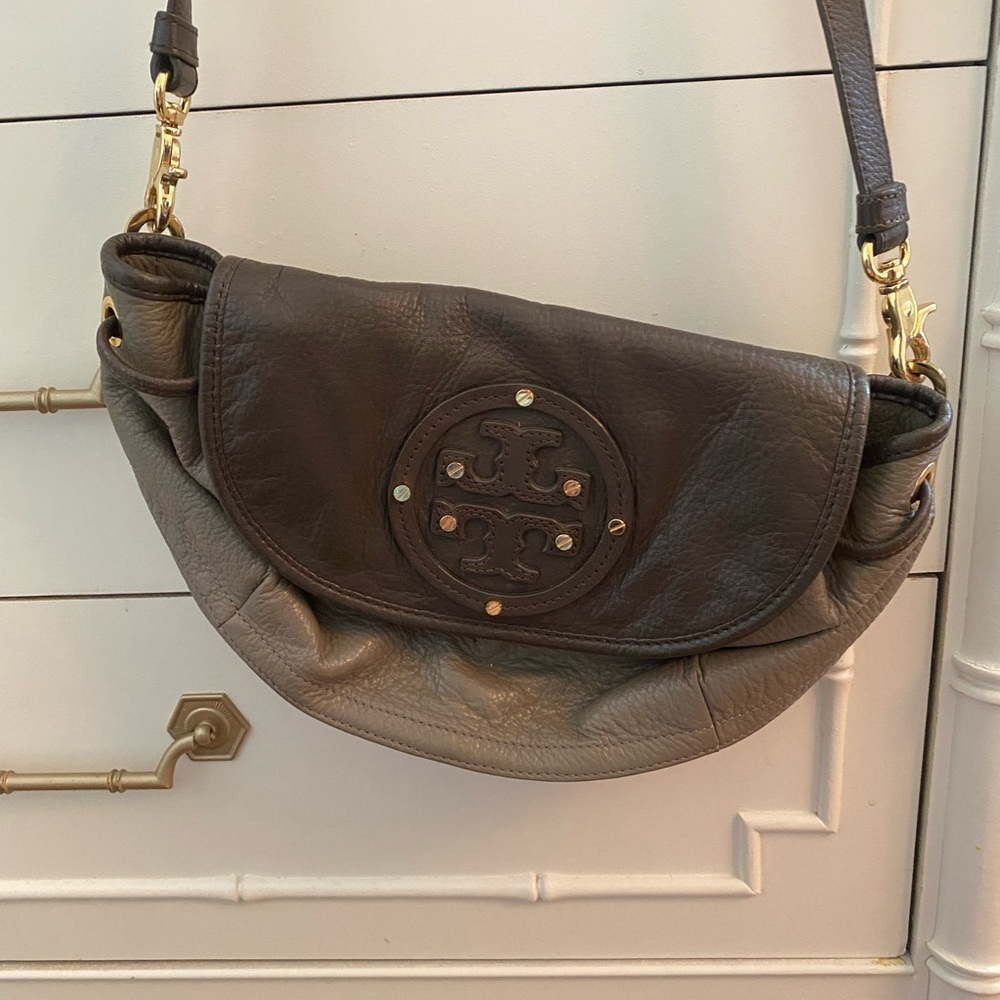 Tory Burch Maisey Hobo Crossbody bag in Musk/ Gray color - stunning!